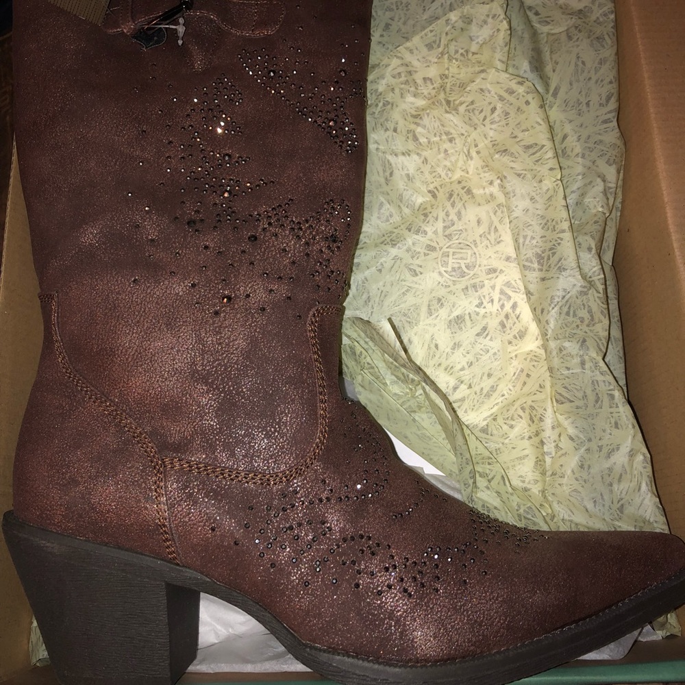 Roper brown boots with crystals